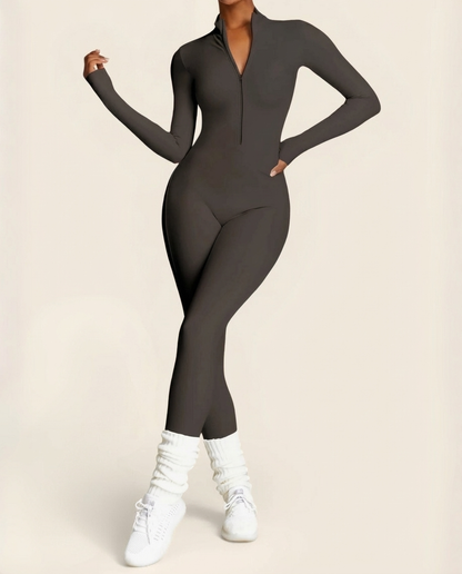 Fleece-Lined Zip-Up Jumpsuit