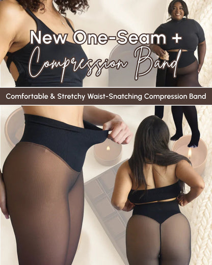 Snatched One-Seam Sheer Fleece Leggings